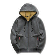 Sweat à Capuche à Manches Longues avec Fermeture Éclair pour Homme, Couleur Unie, Décontracté, Épaissir et Chaud, Nouvelle Collection Automne-Hiver - Product Image 6