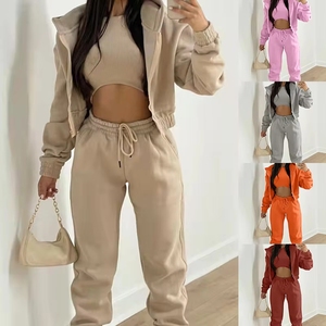 New Women's Tracksuit Casual Hoodie Sweatpants Spring Soft Breathable Sportswear Three Piece Set