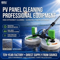Brosse de nettoyage photovoltaïque pour panneaux solaires, fournie par l'usine, avec perche télescopique légère en fibre de carbone de 10m et 12m