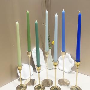 ديكور عشاء الزفاف لون رومانسي متدرج شمعة مخروطية طويلة مصنوعة يدويًا تخصيص لون الشموع 4 في 1 - Product Image 3