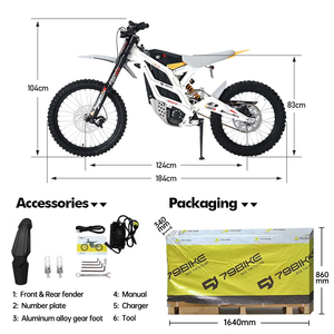 Motocicleta Todoterreno Eléctrica 79Bike Falcon <span class=keywords><strong>GT</strong></span> 72V 40Ah, 16.8KW 610Nm IP67, Motocross para Adultos - Product Image 2