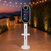 Photomaton portable ovale avec écran LCD 15,6 pouces, machine à photos selfie pour appareil photo reflex numérique pour événements et fêtes