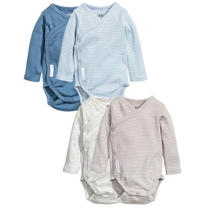 เสื้อผ้าเด็กจีนราคาถูกนำเข้า ชุดรอมเปอร์เด็กทารกผ้าฝ้ายเรียบ - Product Image 1