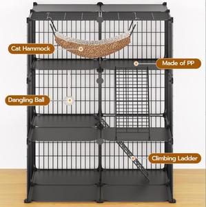 4 Tier Metal Wire Mesh Large Capacity Indoor Outdoor Cat <strong>Cage</strong> Playpen Small Pet House for Rabbit Guinea Pigs <strong>Ferrets</strong> Hamsters - Product Image 5