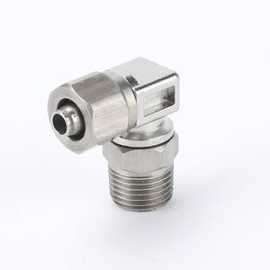 Raccord rapide SiVK en acier inoxydable, joint rotatif à filetage externe à angle droit de 90 degrés pour tuyau d'air, série PL, type SMC - Product Image 2