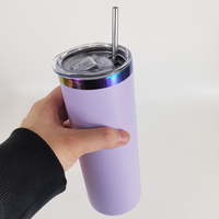 Vente en gros de gobelets à café en acier inoxydable plaqué or arc-en-ciel de 20 oz, à revêtement en poudre, isolés sous vide, pour gravure au laser