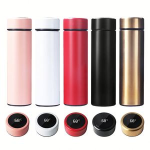 Sports with Strainer Stainless Steel Thermos Cup Tumbler Vacuum Insulated Hot Water <b>Bottle</b> <b>Flask</b> with Temperature Display - Product Image 1