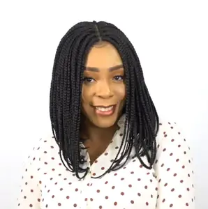 African Women's Short Hair Medium Differentiated Synthetic hair wigs for black women braided wigs