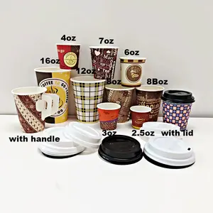 Factory Price Wholesale Disposable Paper Mug 2.5oz-16oz White Water Coffee Black Tea Paper Cup for Takeaway