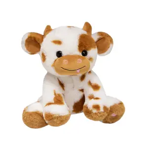 Peluche de vaca con luz LED para granja, regalo de cumpleaños para niños, muñeco de vaca con luz, juguete de peluche de simulación