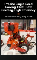Runyep Semoir à vide à 4 rangs traîné par tracteur avec bac à engrais, profondeur réglable pour maïs et soja, usage agricole, haute productivité
