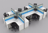 L'usine fabrique un cadre en aluminium poste de travail de cloison de bureau pour 6 personnes