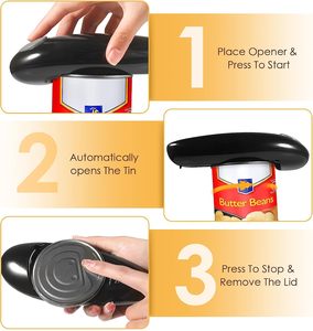 Ouvre-boîte électrique portable et automatique pour la cuisine, à piles, avec fonction tactile de sécurité pour bocaux, bouteilles et boîtes de conserve - Product Image 5