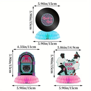 24 Piezas <span class=keywords><strong>de</strong></span> Adornos Vintage para Fiesta <span class=keywords><strong>de</strong></span> Banda 'Born to <span class=keywords><strong>Rock</strong></span>', Banderines, Decoración para Pastel, Adornos <span class=keywords><strong>de</strong></span> Panal, Tema <span class=keywords><strong>de</strong></span> <span class=keywords><strong>los</strong></span> Años 50, Decoración <span class=keywords><strong>de</strong></span> Cumpleaños - Product Image 2