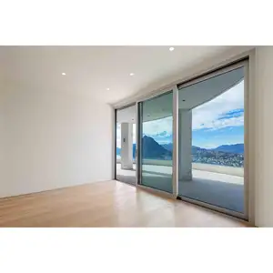 High performance apartment interior patio double glazed aluminum sliding doors Hurricane Impact sliding glass door