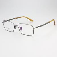 Monture de lunettes carrée en titane pur, lunettes en corne de buffle, design plein cadre, look haut de gamme, lunettes rétro durables et surdimensionnées