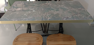Mesa de Restaurante Cuadrada Contemporánea con Superficie de Mármol y Borde Dorado Sinterizado, Muebles de Comedor Modernos, Duraderos, de Uso Comercial, Fáciles de Limpiar - Product Image 3