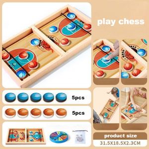 Jeu de basket-ball interactif avec lanceur |   Duel familial amusant |   Coffre-fort portable pour enfants |   Construction en bois plastique coloré |   Festif - Product Image 2