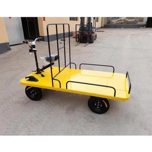 High Quality Transfer the Cargo in Warehouse Battery Operated Flatbed Tow Truck Electr <b>Platform</b> <b>Trolley</b> - Product Image 1