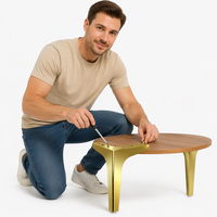 Pieds de meubles robustes en acier inoxydable en forme de T de luxe pour canapé, meuble TV, table basse, armoire, chevet, mobilier d'hôpital, salle à manger
