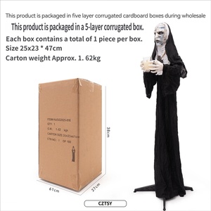 Decoración <span class=keywords><strong>de</strong></span> Halloween <span class=keywords><strong>de</strong></span> <span class=keywords><strong>Monja</strong></span> Luminosa con Vela, Accesorio Espeluznante para <span class=keywords><strong>Casa</strong></span> Encantada, Decoración <span class=keywords><strong>de</strong></span> Habitación <span class=keywords><strong>de</strong></span> Terror - Product Image 4
