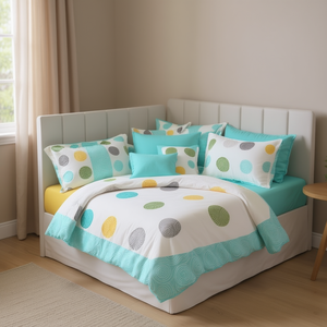 Juego de Funda de Edredón Mary Blue de 10 Piezas con Diseño de Puntos, Estilo Moderno para el Hogar - Product Image 2