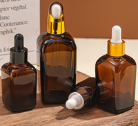 Flacons carrés en verre couleur thé pour échantillons d'huiles essentielles et cosmétiques, compatibles avec les diffuseurs à bâtonnets, impression par transfert thermique, multiples