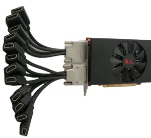 RX 580 VHDCI 3612D 12 स्क्रीन 8G 256bit DDR5 PCI एक्सप्रेस इंटरफेस कार्ड मल्टी स्क्रीन ग्राफिक कार्ड