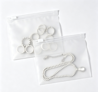 Sac à fermeture éclair en plastique blanc givré de style concis Huadu, sac à fermeture éclair sablé pour l'emballage de bijoux