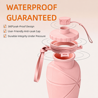 Bouteille d'eau pliable en silicone portable pour l'extérieur, logo personnalisé accepté, bouteille réutilisable et pliable pour les voyages, la salle de sport, le camping, la randonnée