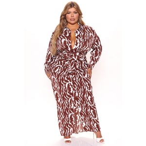 Vintage Hong Kong Style Mid Length Long Sleeved <b>Dress</b> With Wrap up Lace up Waist Print <b>Dress</b>. - Product Image 3