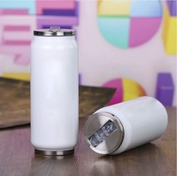 Bouteille isotherme personnalisée en acier inoxydable à double paroi de 350/500 ml (12 oz/17 oz) pour canettes de cola, avec couvercle à clapet et paille