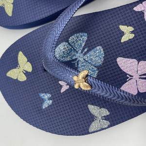Tongs à talon compensé avec imprimé de fleurs brillantes, pour femmes, sandales jetables à la mode, collection - Product Image 6