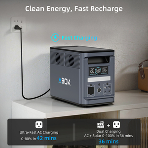 Estación Solar Portátil ABOK 2000W 1536Wh LiFePO4 con MPPT de 1200W, PD de 100W, Toma de 12V, Carga Rápida, Compatible con Coche, Onda Sinusoidal Pura para el Hogar - Product Image 4