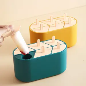 Creatieve Ijs Mallen Herbruikbare Gemakkelijk Release Ice Pop Maker 6 Stuks Plastic Ijs Pop Mallen