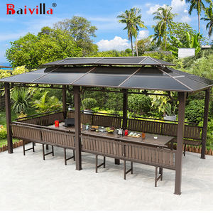 Support de jardin Loisirs Gazebo en aluminium Baivilla Well Design Outdoor Rainproof with Net LED PVC Metal Square Aluminium UV Resident - Product Image 2