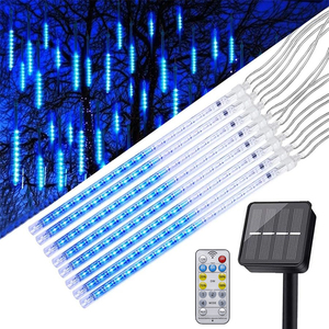 IP67 đánh giá giáng sinh năng lượng mặt trời <span class=keywords><strong>LED</strong></span> Meteor Shower ánh sáng ngoài trời Icicle Raindrop tuyết rơi mưa đèn - Product Image 1