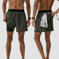 Short de gym personnalisé Vêtements de sport pour hommes Pantalon de course respirant avec poche arrière zippée Short de fitness à fente latérale Short de gym pour hommes