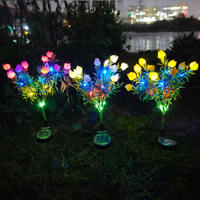 Lampu Bunga Tenaga Surya Luar Ruangan untuk Taman, Jalan, Halaman, Dekorasi IP44 Tahan Air, Lampu Hias Bunga Melati Buatan