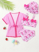 Ensemble de maillot de bain pour filles, imprimé licorne rose, mignon et amusant, incontournable, profitez du plaisir de la piscine