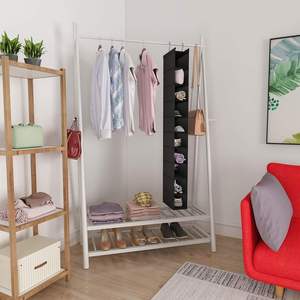 10-Compartment Black Hanging <b>Shoe</b> Organizer Fabric <b>Storage</b> Bag With Plastic for Bedroom Closet Bedding <b>Space</b> <b>Saving</b> - Product Image 6