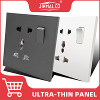Prise murale blanche 13A à 3 broches avec interrupteur, néon, prise universelle UK SP/DP, 2 sorties USB et protection contre les surcharges d'appareils