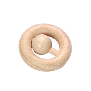 Base en bois de hêtre, anneau rond, jouet pour enfant, clochette ronde pour bébé, hochet, artisanat en bois, gravé, anneau en bois massif - Product Image 3