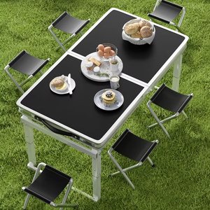 Mesa plegable sencilla para exteriores mesa plegable portátil de aluminio para comedor y aprendizaje multifuncional - Product Image 6