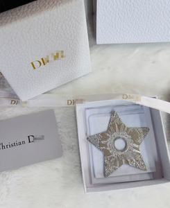 Ensemble d'ornements suspendus pour voiture en forme d'étoile à 5 branches or et argent, avec coffret cadeau complet et emballage en sac pour l'intérieur de la voiture - Product Image 2