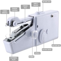 Mini machine à coudre portable, couture rapide et pratique, aiguille à coudre, couture sans fil, tissus, machine à coudre électrique domestique