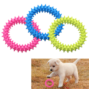 Indestructible Rubber Thorn <b>Ring</b> Spiny Multicolor Circle Non-Toxic Dental Healthy Big Training Pet Dog Chew Toys - Product Image 1