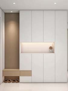 Armoire de rangement à chaussures moderne, luxe léger, en bois massif, écologique, durable, appartement, salon, meubles de maison, taille personnalisée - Product Image 2