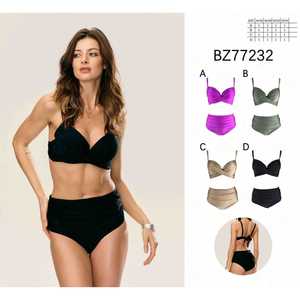 Costume da bagno intero monokini da donna taglie forti, scollo a V arricciato, controllo pancia, senza schienale, per l'estate e la spiaggia, nuovo BZ77232 - Product Image 1