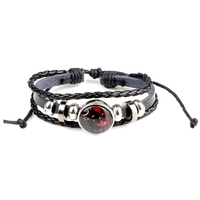 Bracelet en cuir punk rock fait main de haute qualité en gros avec breloques pour femmes et hommes Bijoux